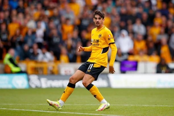 Francisco Trincao of Wolverhampton Wanderers looks on during the Premier League match between Wolverhampton Wanderers and Manchester United at...