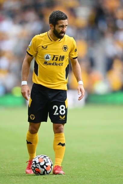 Joao Moutinho of Wolves in action during the Premier League match between Wolverhampton Wanderers and Manchester United at Molineux on August 29,...