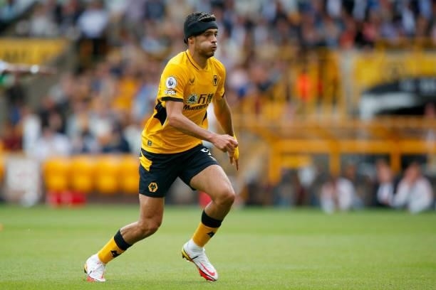 Raul Jimenez of Wolverhampton Wanderers looks on during the Premier League match between Wolverhampton Wanderers and Manchester United at Molineux on...