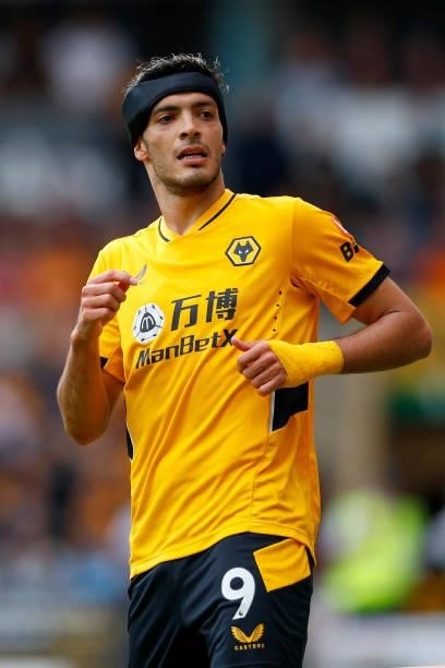 Raul Jimenez of Wolverhampton Wanderers looks on during the Premier League match between Wolverhampton Wanderers and Manchester United at Molineux on...