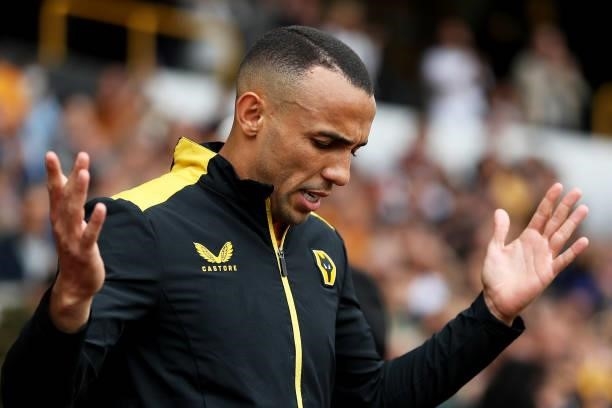 Marcal of Wolverhampton Wanderers walks out to the pitch ahead of the Premier League match between Wolverhampton Wanderers and Manchester United at...