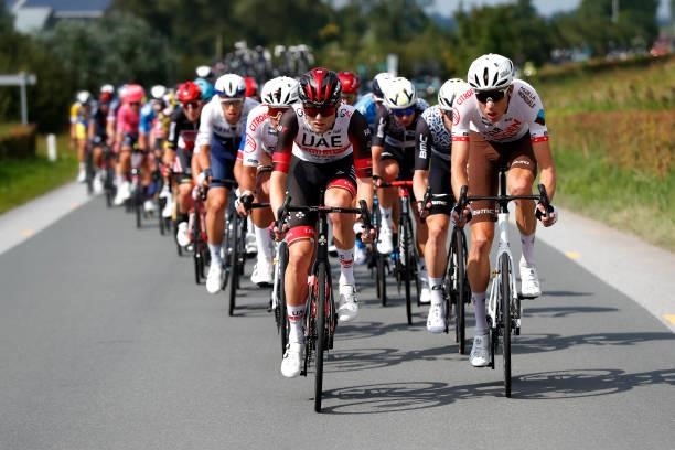 Finn Fisher-Black of New Zealand and UAE Team Emirates and Michael Schär of Switzerland and AG2R Citröen Team compete during the 17th Benelux Tour...
