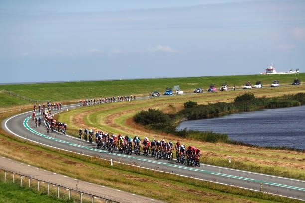 General view of the peloton compete during the 17th Benelux Tour 2021, Stage 1 a 169,6km stage from Surhuisterveen to Dokkum / @BeneluxTour / on...