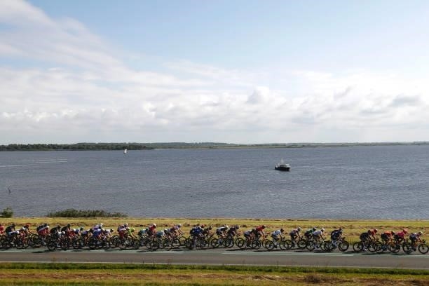 General view of the peloton compete during the 17th Benelux Tour 2021, Stage 1 a 169,6km stage from Surhuisterveen to Dokkum / @BeneluxTour / on...