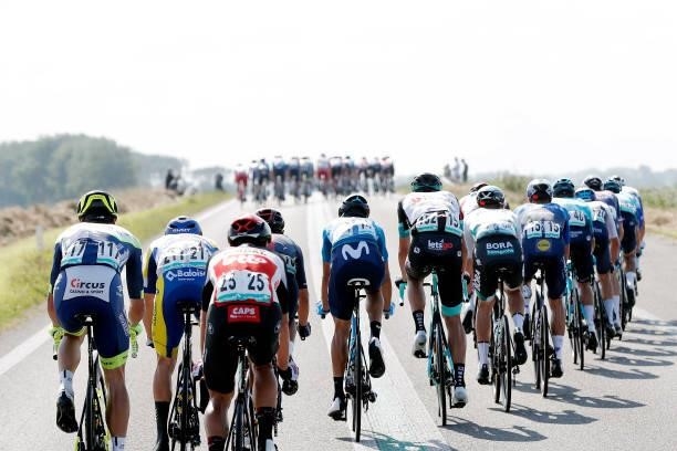 General view of the peloton compete while echelons are created due crosswind during the 17th Benelux Tour 2021, Stage 1 a 169,6km stage from...