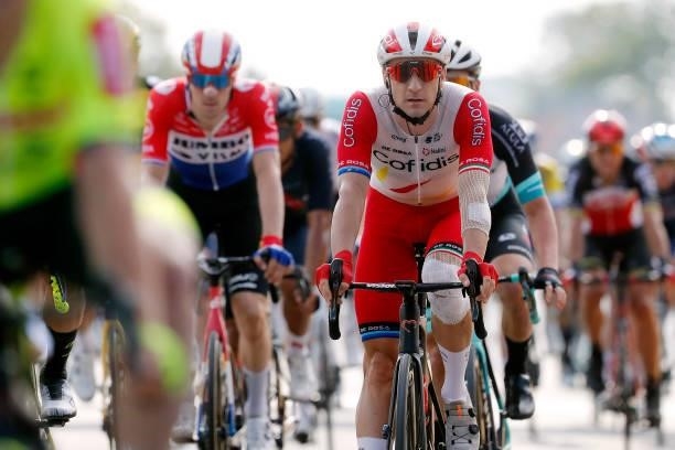 Elia Viviani of Italy and Team Cofidis crosses the finishing line during the 17th Benelux Tour 2021, Stage 1 a 169,6km stage from Surhuisterveen to...