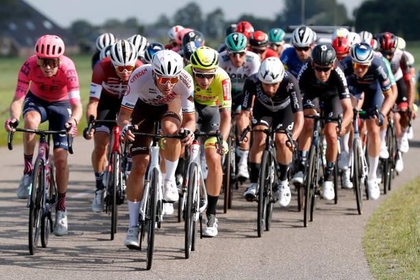 Oliver Naesen of Belgium and AG2R Citröen Team leads the peloton during the 17th Benelux Tour 2021, Stage 1 a 169,6km stage from Surhuisterveen to...