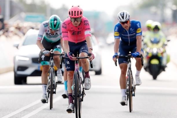 Logan Owen of United States and Team EF Education - Nippo crosses the finishing line during the 17th Benelux Tour 2021, Stage 1 a 169,6km stage from...