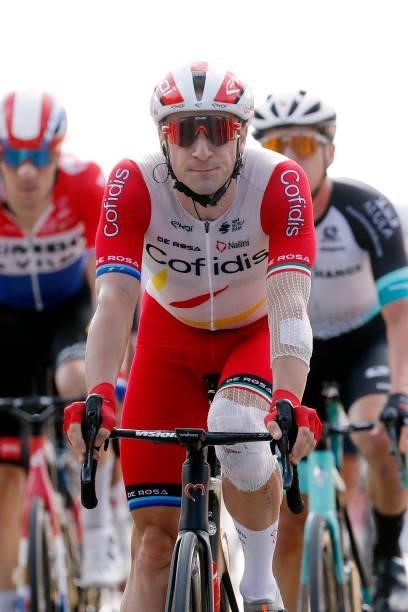 Elia Viviani of Italy and Team Cofidis crosses the finishing line during the 17th Benelux Tour 2021, Stage 1 a 169,6km stage from Surhuisterveen to...