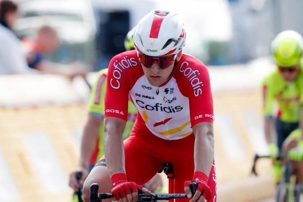 Szymon Sajnok of Poland and Team Cofidis crosses the finishing line during the 17th Benelux Tour 2021, Stage 1 a 169,6km stage from Surhuisterveen to...