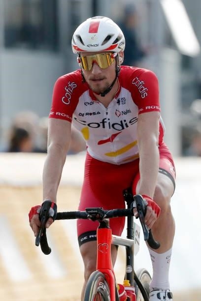 Tom Bohli of Switzerland and Team Cofidis crosses the finishing line during the 17th Benelux Tour 2021, Stage 1 a 169,6km stage from Surhuisterveen...