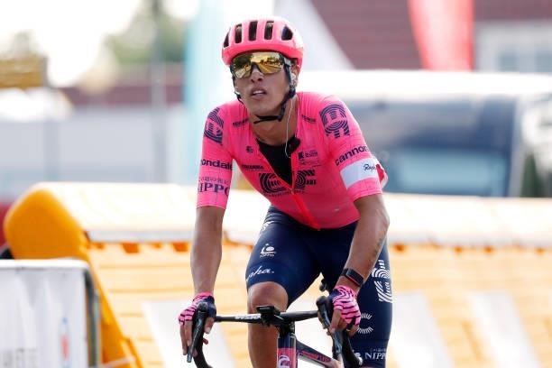 Daniel Arroyave Cañas of Colombia and Team EF Education - Nippo crosses the finishing line during the 17th Benelux Tour 2021, Stage 1 a 169,6km stage...