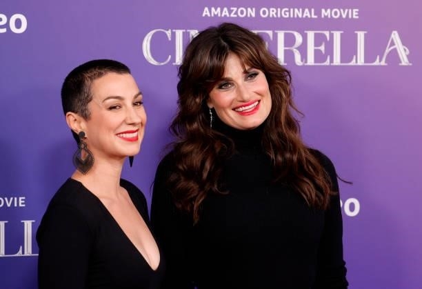 Laura Veltz and Idina Menzel attend the Los Angeles Premiere of Amazon Studios' "Cinderella