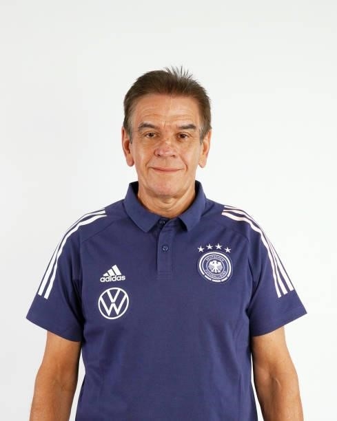 Manfred Reifenscheidt poses during the Germany U16 team presentation on August 31, 2021 in Inzell, Germany.