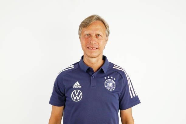 Waldemar Mainka poses during the Germany U16 team presentation on August 31, 2021 in Inzell, Germany.