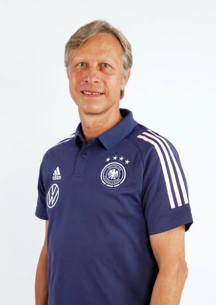 Waldemar Mainka poses during the Germany U16 team presentation on August 31, 2021 in Inzell, Germany.