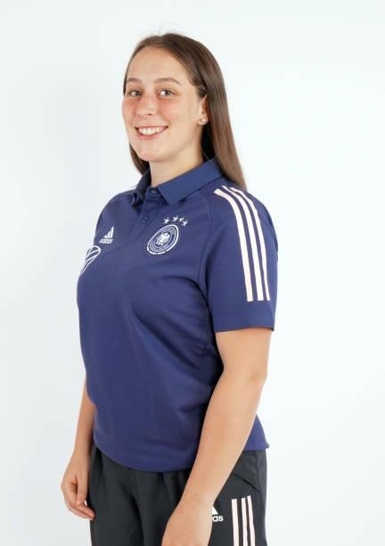 Jana Klisch poses during the Germany U16 team presentation on August 31, 2021 in Inzell, Germany.