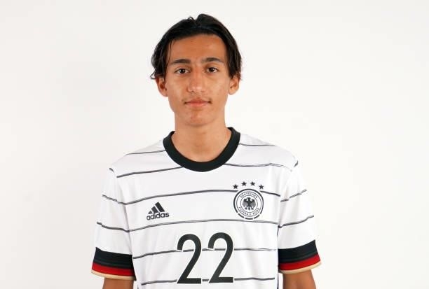 Abdul Malik Yilmaz poses during the Germany U16 team presentation on August 31, 2021 in Inzell, Germany.