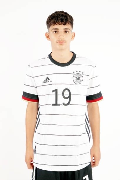 Nuredin Rexhepi poses during the Germany U16 team presentation on August 31, 2021 in Inzell, Germany.