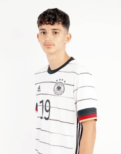 Nuredin Rexhepi poses during the Germany U16 team presentation on August 31, 2021 in Inzell, Germany.