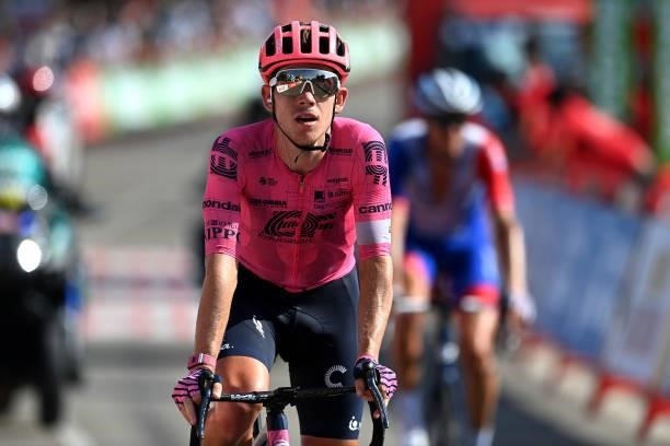 Lawson Craddock of United States and Team EF Education - Nippo crosses the finishing line during the 76th Tour of Spain 2021, Stage 16 a 180km stage...