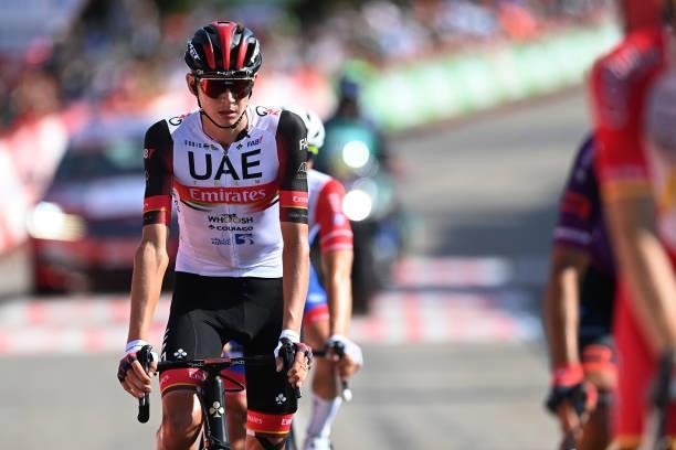 Joseph Lloyd Dombrowski of United States and UAE Team Emirates crosses the finishing line during the 76th Tour of Spain 2021, Stage 16 a 180km stage...