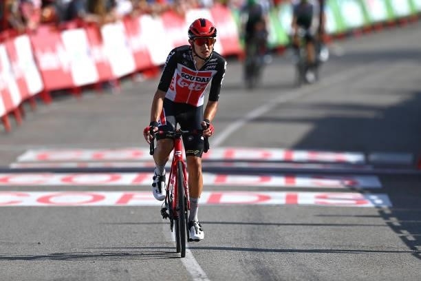 Andreas Lorentz Kron of Denmark and Team Lotto Soudal crosses the finishing line during the 76th Tour of Spain 2021, Stage 16 a 180km stage from...