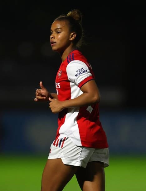Nikita Parris of Arsenal during the UEFA Women's Champions League match between Arsenal and Slavia Prague at Meadow Park on August 31, 2021 in...