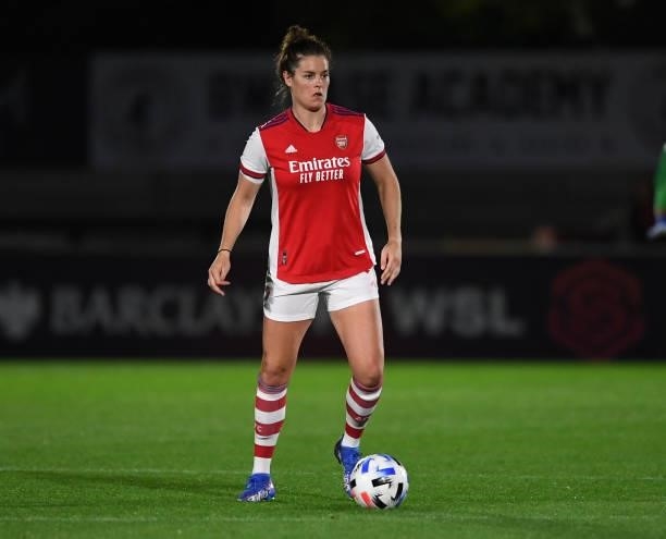 Jennifer Beattie of Arsenal during the UEFA Women's Champions League match between Arsenal Women and Slavia Prague at Meadow Park on August 31, 2021...