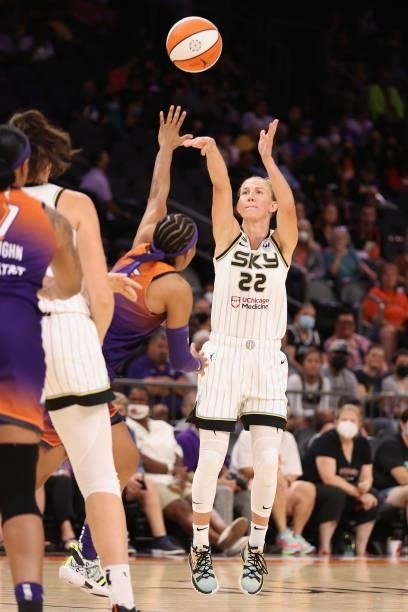 Courtney Vandersloot of the Chicago Sky attempts a shot against the Phoenix Mercury during the first half of the WNBA game at the Footprint Center on...