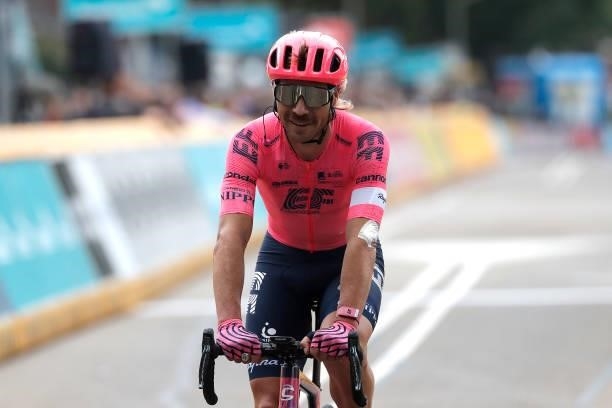 Mitchell Docker of Australia and Team EF Education - Nippo crosses the finishing line during the 17th Benelux Tour 2021, Stage 3 a 168,3km stage from...