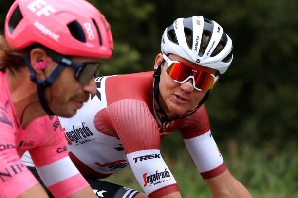 Mitchell Docker of Australia and Team EF Education - Nippo and Toms Skujins of Latvia and Team Trek - Segafredo compete during the 17th Benelux Tour...