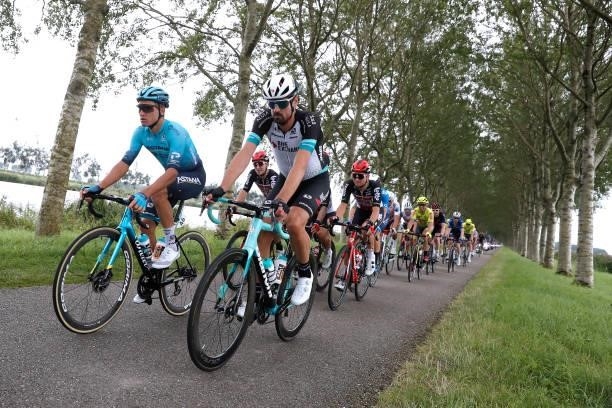 Yevgeniy Gidich of Kazahkstan and Team Astana – Premier Tech and Sam Bewley of New Zealand and Team BikeExchange compete during the 17th Benelux Tour...