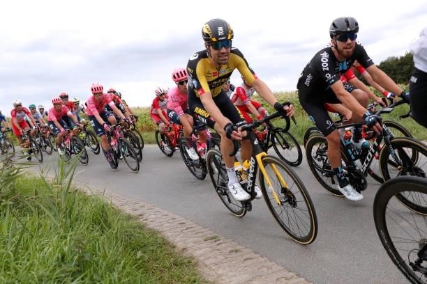 Tom Dumoulin of Netherlands and Team Jumbo - Visma and Joris Nieuwenhuis of Netherlands and Team DSM compete during the 17th Benelux Tour 2021, Stage...