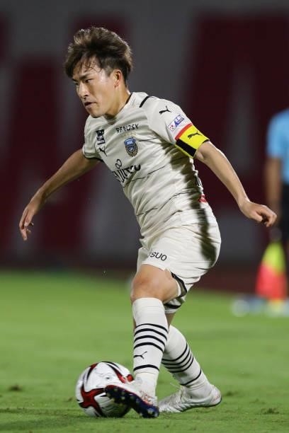 Kyohei NOBORIZATO of Kawasaki Frontale in action during the J.League YBC Levain Cup quarter final first leg between Urawa Red Diamonds and the Urawa...