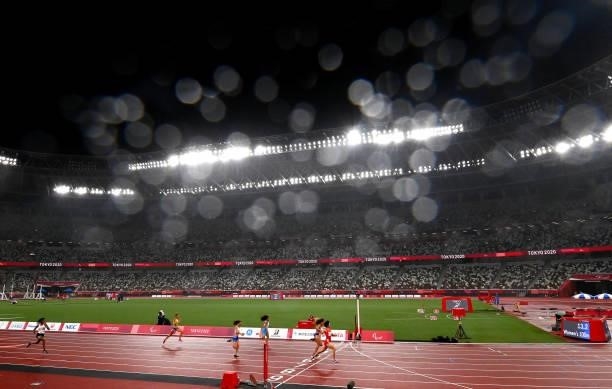 General view of the Women's 100m T37 on day 8 of the Tokyo 2020 Paralympic Games at The Olympic Stadium on September 01, 2021 in Tokyo, Japan.