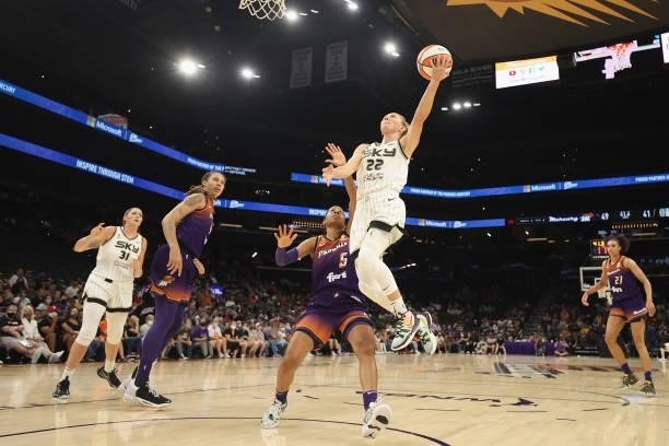 Courtney Vandersloot of the Chicago Sky attempts a shot against the Phoenix Mercury during the first half of the WNBA game at the Footprint Center on...
