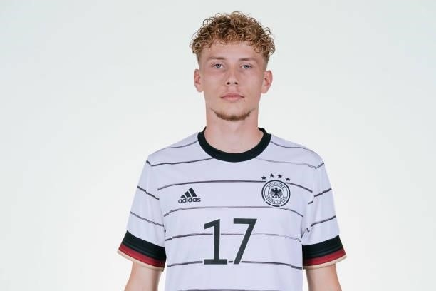 Bent Andresen poses during the Germany U19 team presentation on September 01, 2021 in Villingen-Schwenningen, Germany.