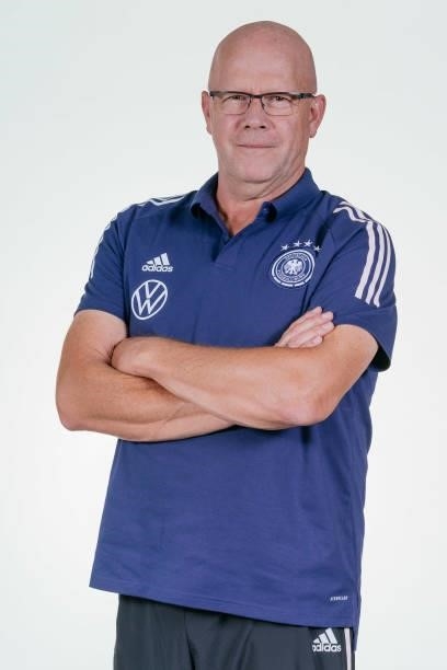 Bernd Fillmann poses during the Germany U19 team presentation on September 01, 2021 in Villingen-Schwenningen, Germany.