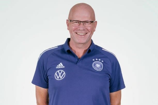 Bernd Fillmann poses during the Germany U19 team presentation on September 01, 2021 in Villingen-Schwenningen, Germany.