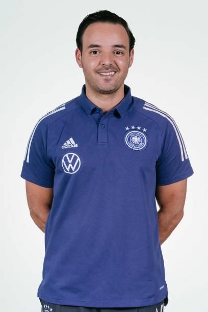 Nabil El Morid poses during the Germany U19 team presentation on September 01, 2021 in Villingen-Schwenningen, Germany.