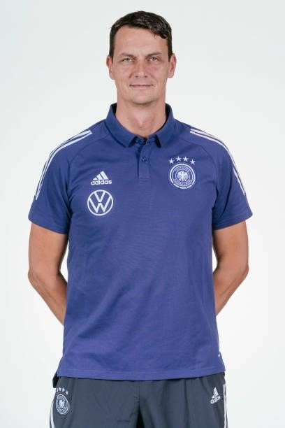 Ulf Sobek poses during the Germany U19 team presentation on September 01, 2021 in Villingen-Schwenningen, Germany.