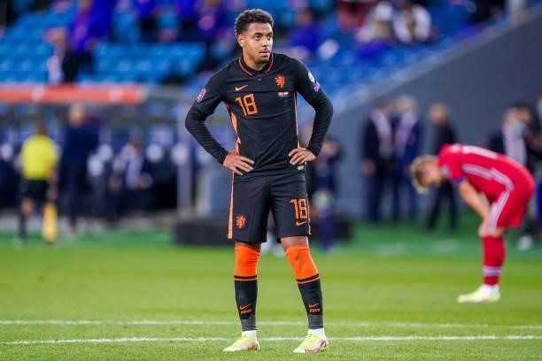 Donyell Malen of the Netherlands during the World Cup Qualifier match between Norway and Netherlands at Ullevaal Stadium on September 1, 2021 in...