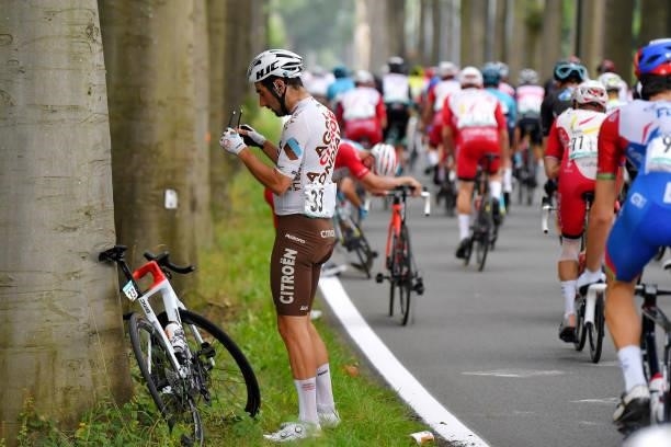Julien Duval of France and AG2R Citröen Team after crashes during the 17th Benelux Tour 2021, Stage 4 a 166,1km stage from Aalter to Ardooie /...