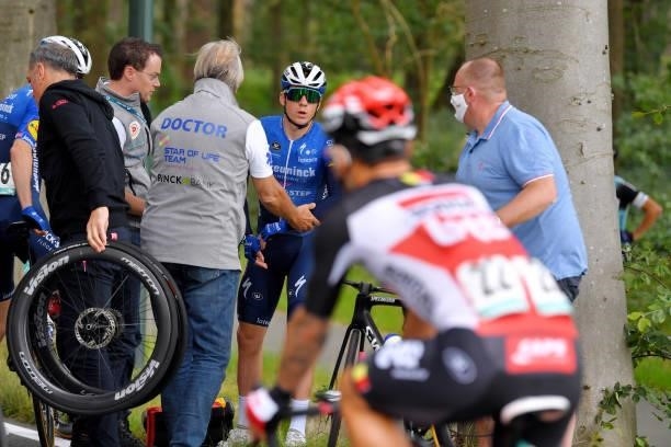 Remco Evenepoel of Belgium and Team Deceuninck - Quick-Step after crashes during the 17th Benelux Tour 2021, Stage 4 a 166,1km stage from Aalter to...