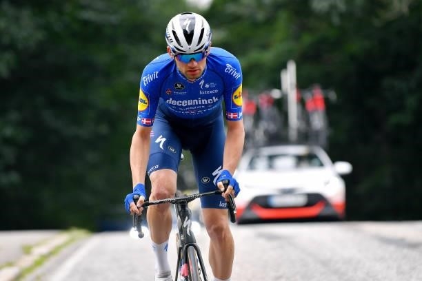 Kasper Asgreen of Denmark and Team Deceuninck - Quick-Step competes during the 17th Benelux Tour 2021, Stage 4 a 166,1km stage from Aalter to Ardooie...