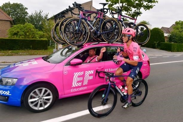 Fumiyuki Beppu of Japan and Team EF Education - Nippo in feed zone during the 17th Benelux Tour 2021, Stage 4 a 166,1km stage from Aalter to Ardooie...
