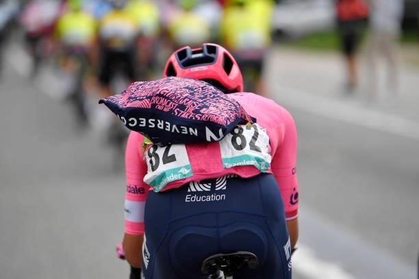 Detailed view of Fumiyuki Beppu of Japan and Team EF Education - Nippo carrying the feed for his teammates during the 17th Benelux Tour 2021, Stage 4...