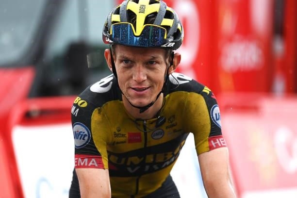 Koen Bouwman of Netherlands and Team Jumbo - Visma at finish line during the 76th Tour of Spain 2021, Stage 17 a 185,5km stage from Unquera to Lagos...