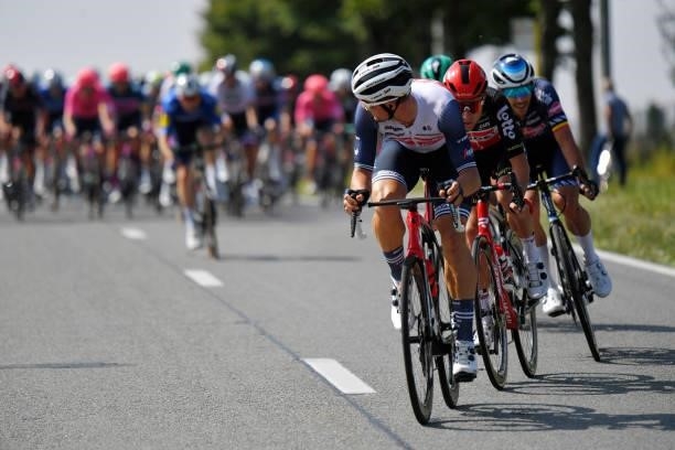 Edward Theuns of Belgium and Team Trek - Segafredo attacks in breakaway during the 17th Benelux Tour 2021, Stage 4 a 166,1km stage from Aalter to...
